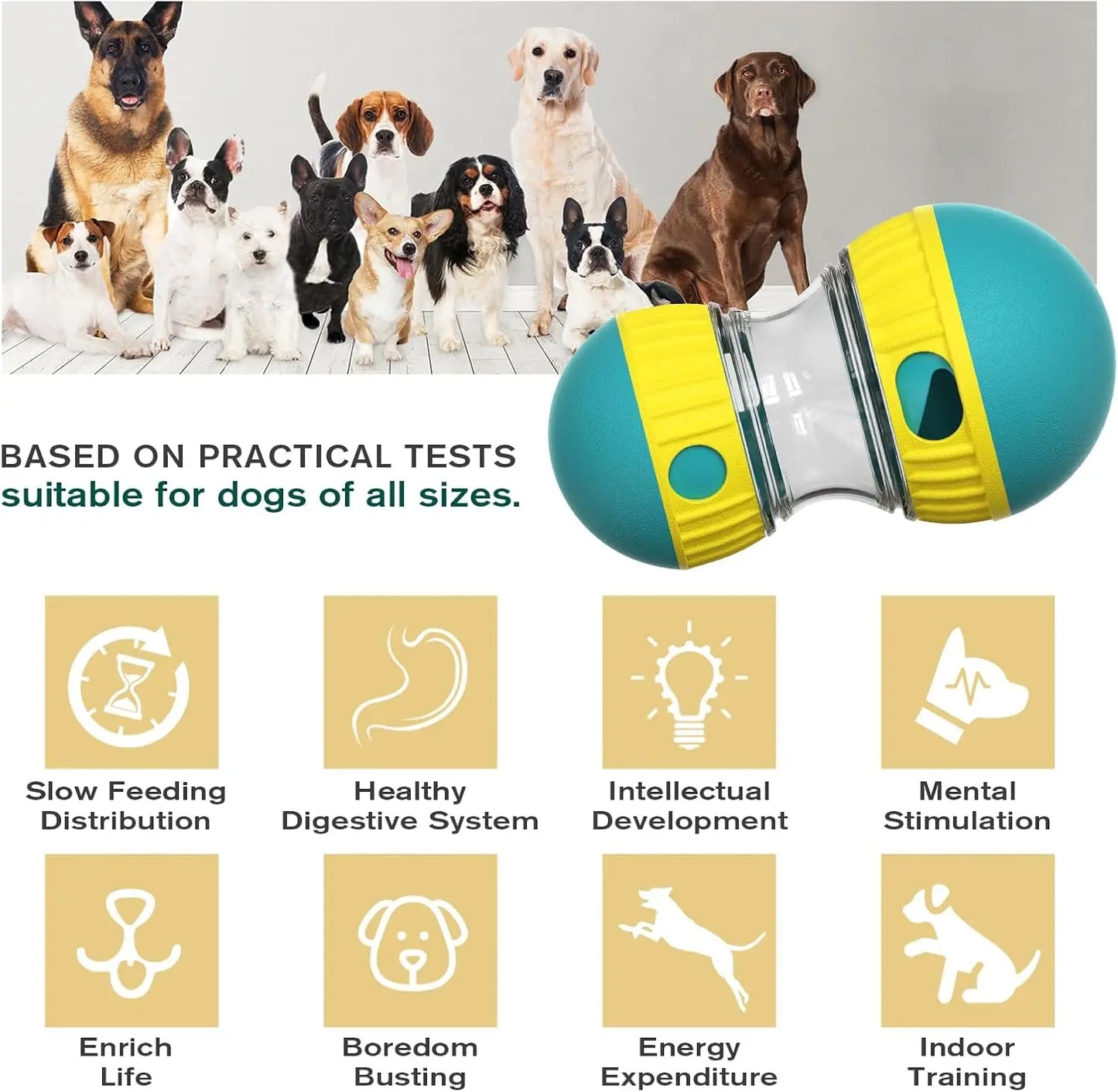 Dog Puzzle Toy Adjustable Treat Dispensing Ball For Slow Feeder