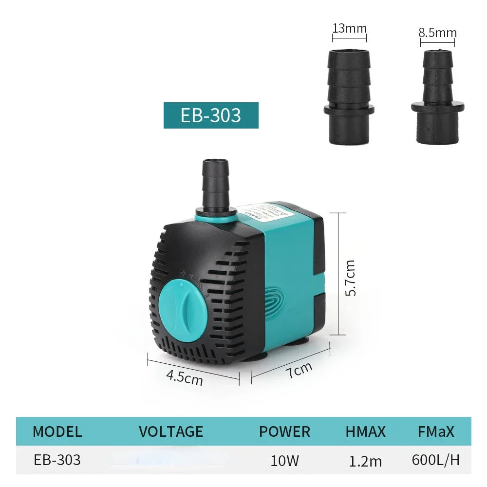 Ultra Quiet Submersible Fish Tank Water Pump 110-240V