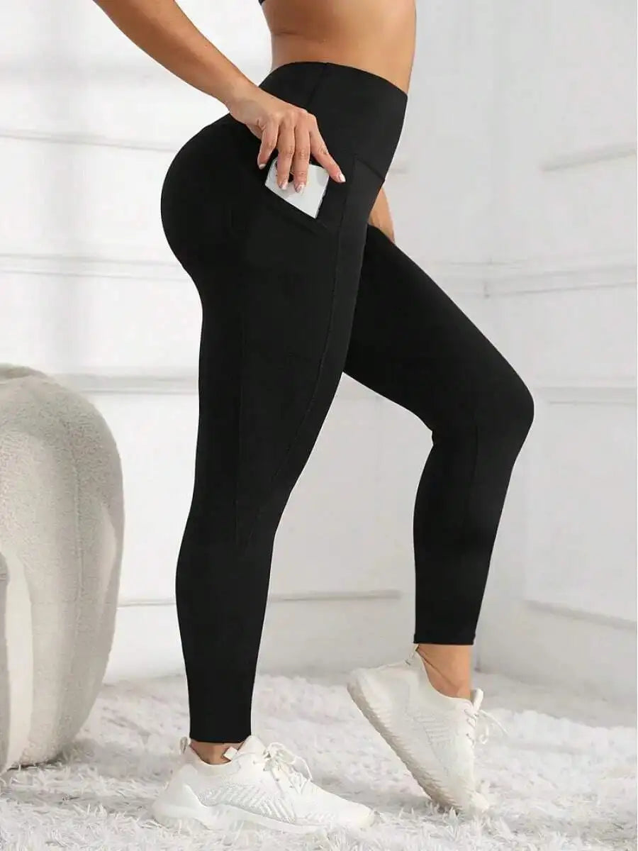 Women High Waist Yoga Leggings With Pockets Hip Lifting