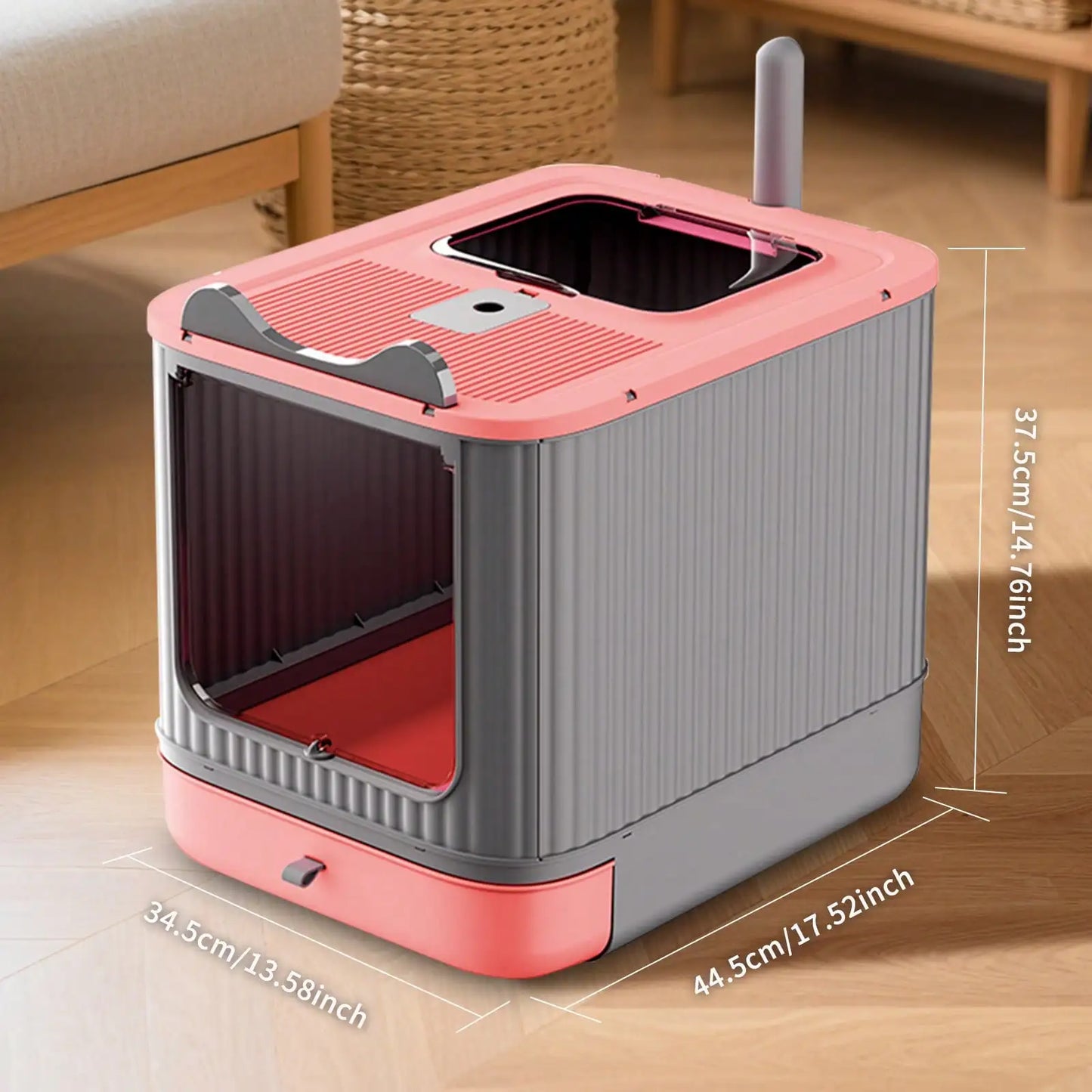 Foldable Enclosed Litter Box With Lid And Scoop Odor Control