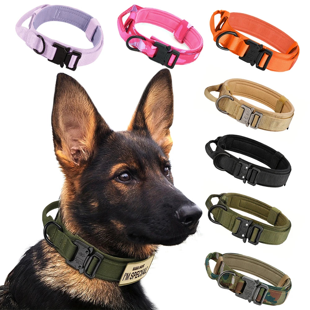 Adjustable Tactical Dog Training Collar And Leash Set With Handle