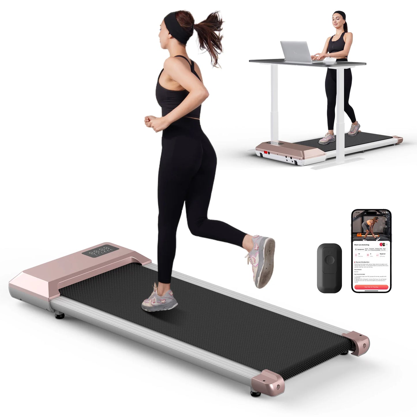 Superun 300lbs Home Treadmill 2in1 Walking Running Machine