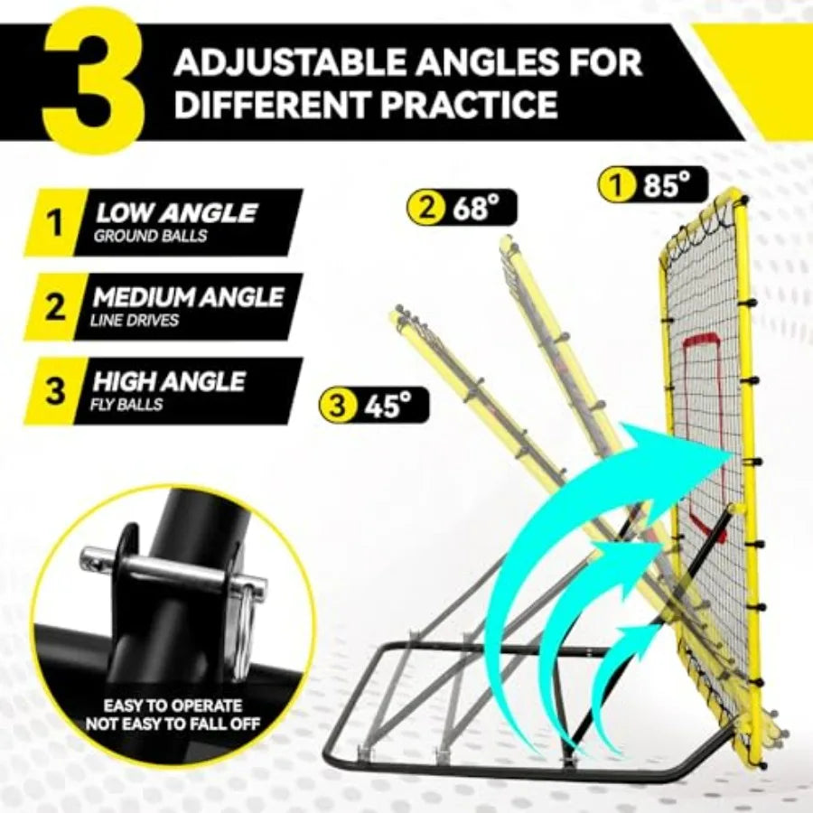 Baseball Rebounder Fielding Trainer 48x52 Inches Anti UV Adjustable Angles