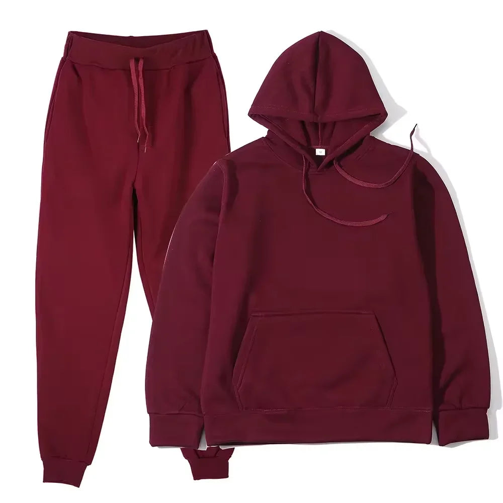 Winter Women Tracksuit Two Piece Set Oversized Hoodie Sweatpants
