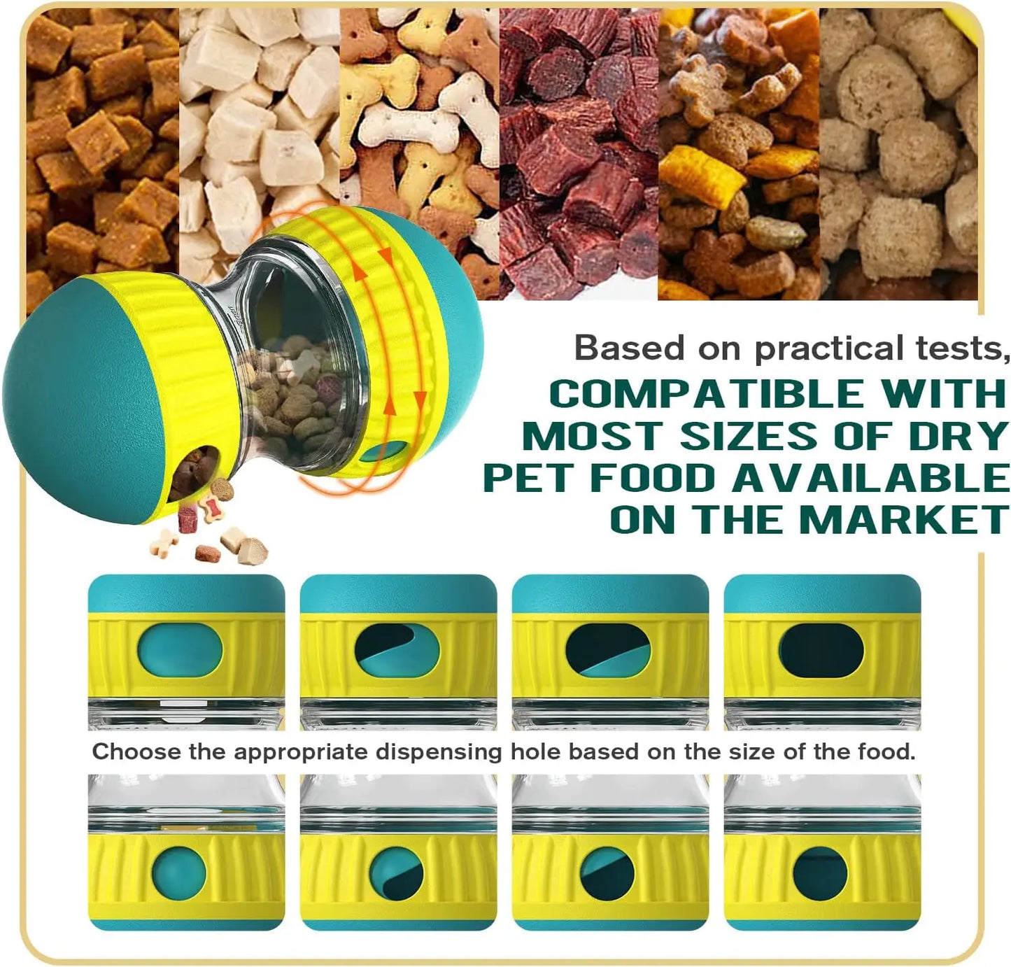 Dog Puzzle Toy Adjustable Treat Dispensing Ball For Slow Feeder