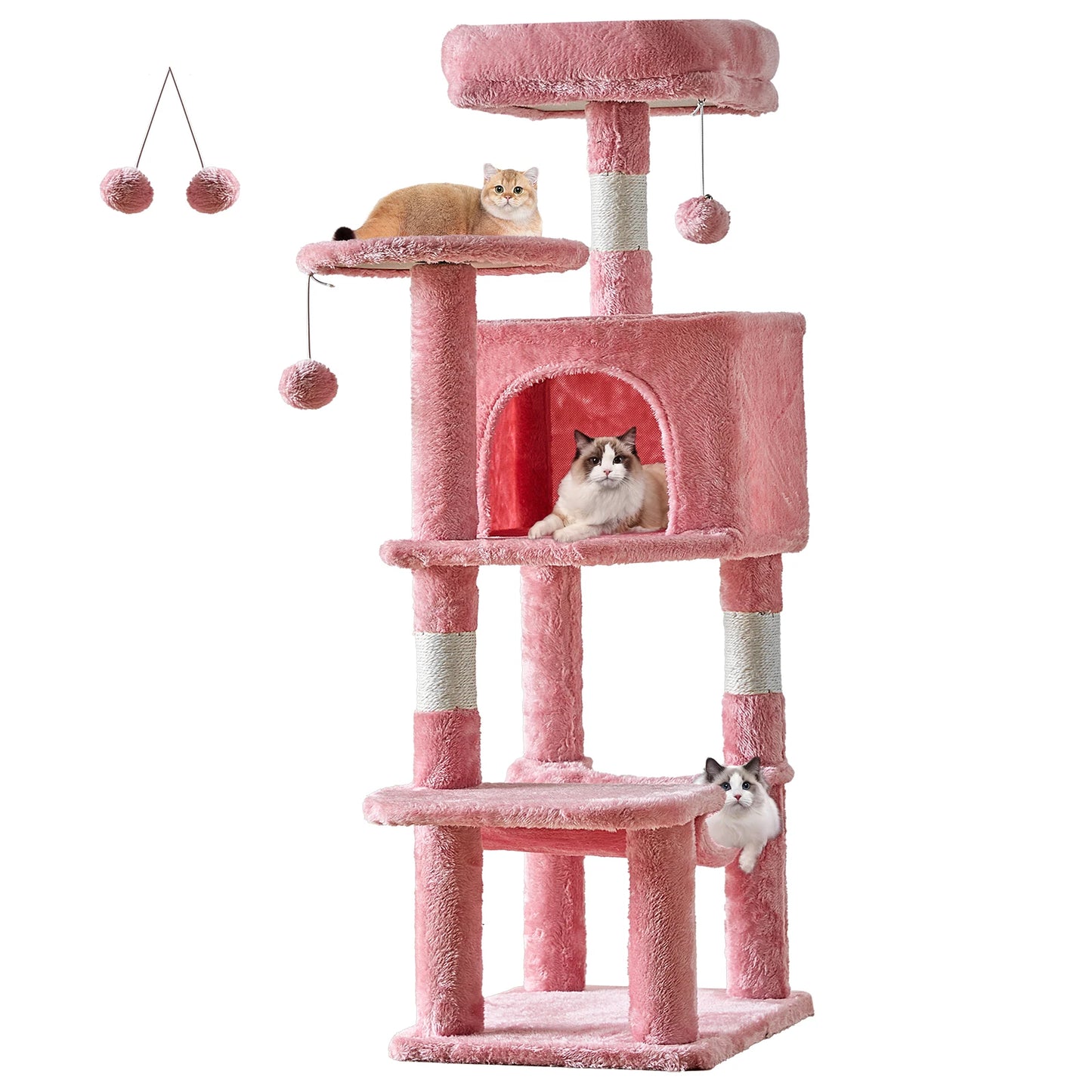 JHK Cat Tree Tower For Cats With Sisal Scratching Posts