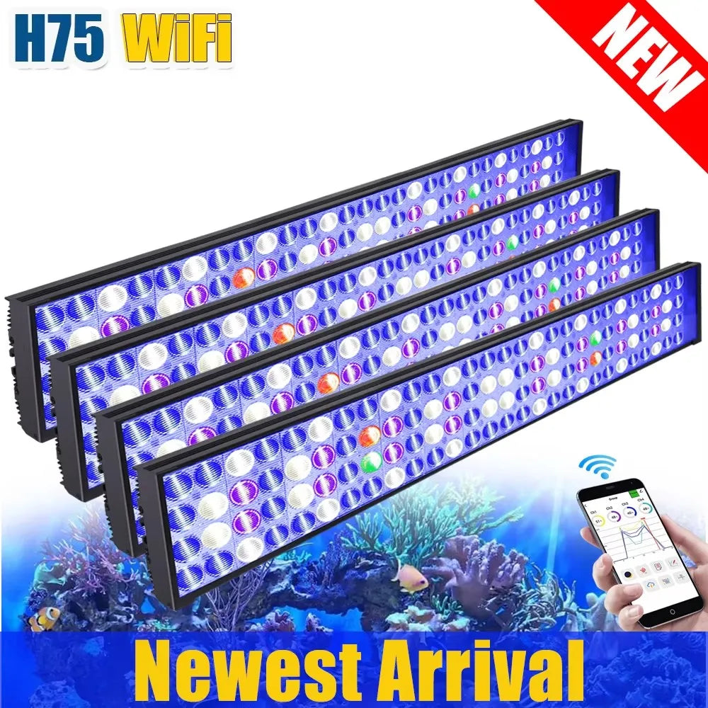 PopBloom WiFi LED Aquarium Light Full Spectrum Marine Lamp For Reef Corals