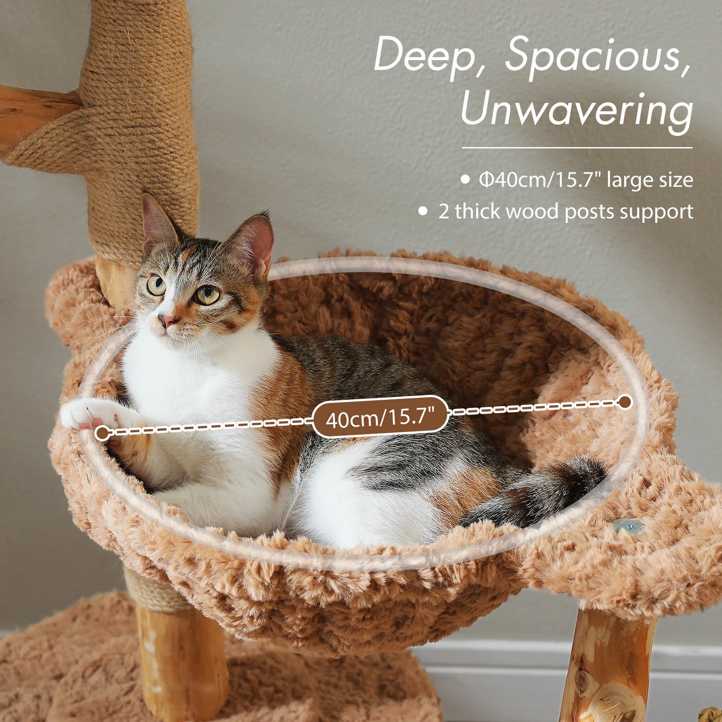 PAWZ Road Cat Tree Tower With Sisal Post Wicker Bed And Condo