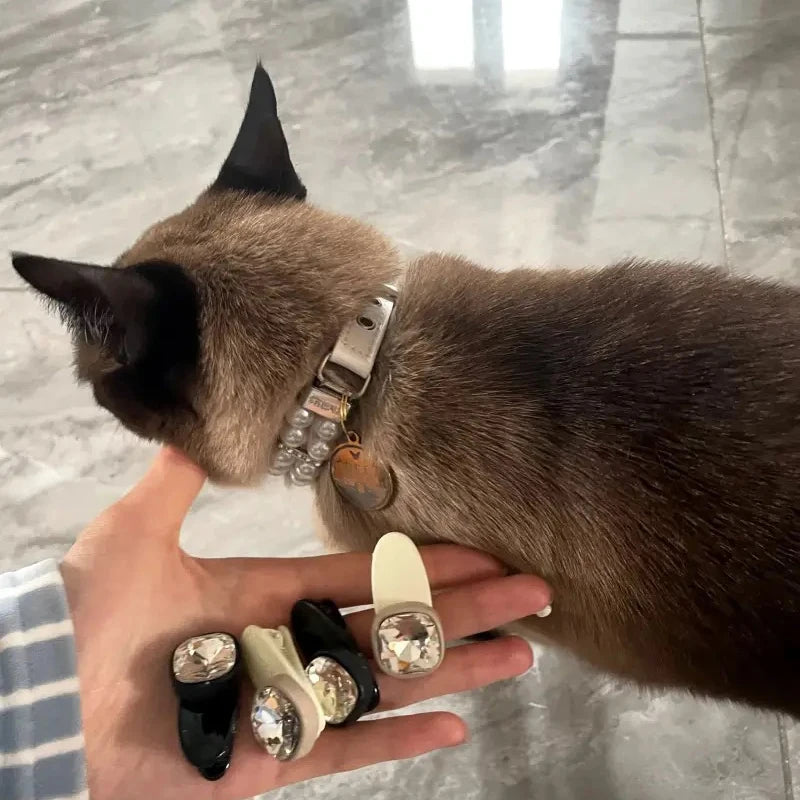 XLeiPet Luxury Pearl Sphynx Cat Adjustable Necklace Collar For Cats