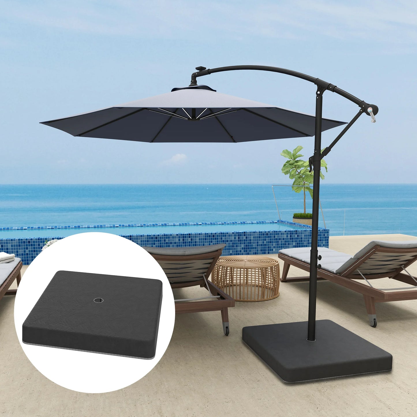 Outsunny 176 Lbs Offset Cantilever Umbrella Base Weight Set