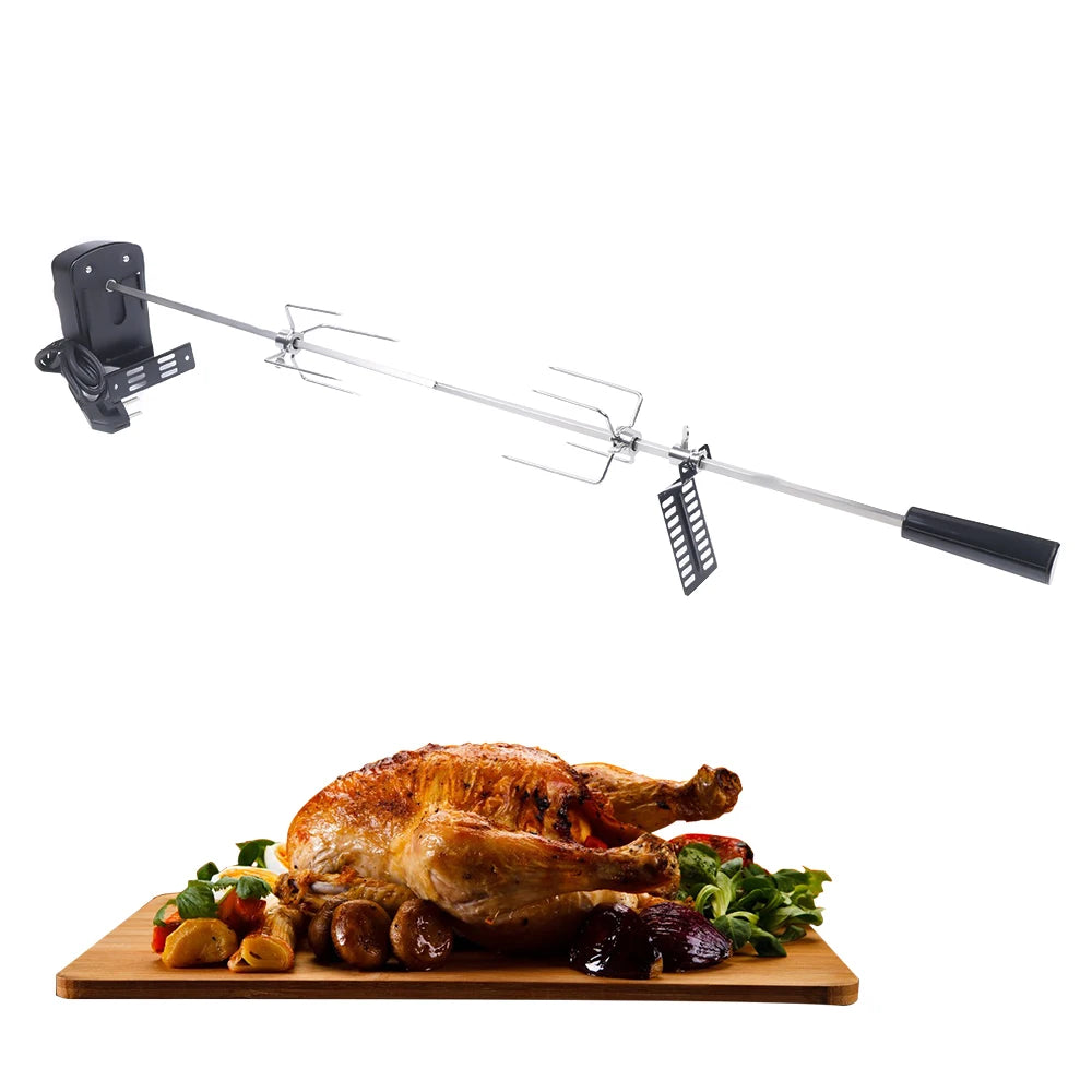 Electric BBQ Grill Spit Rotisserie Kit With Long Cable