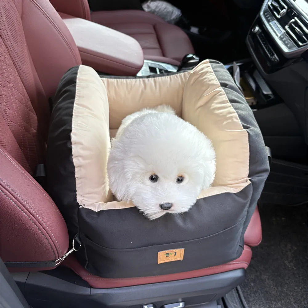 Dog Car Seat With Safety Belt Universal Pet Nest Cushion
