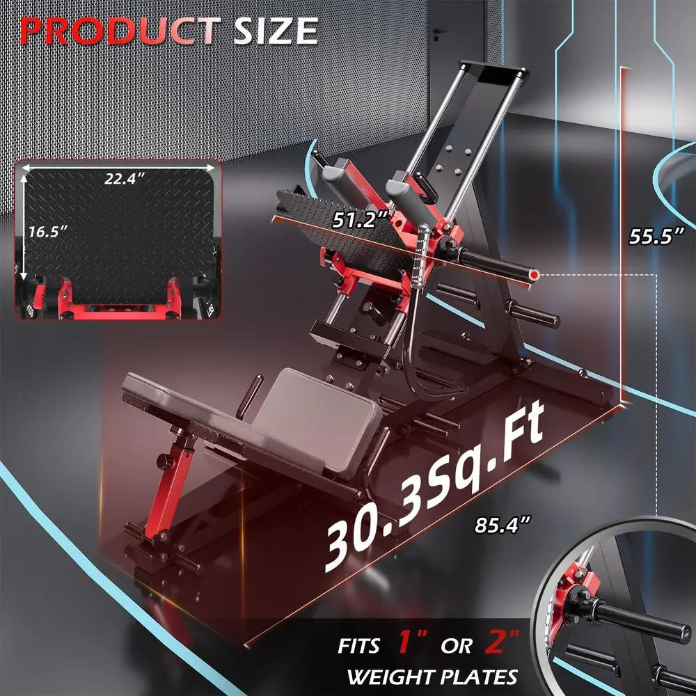 YTYIN 2-In-1 Squat Leg Press Machine Home Gym