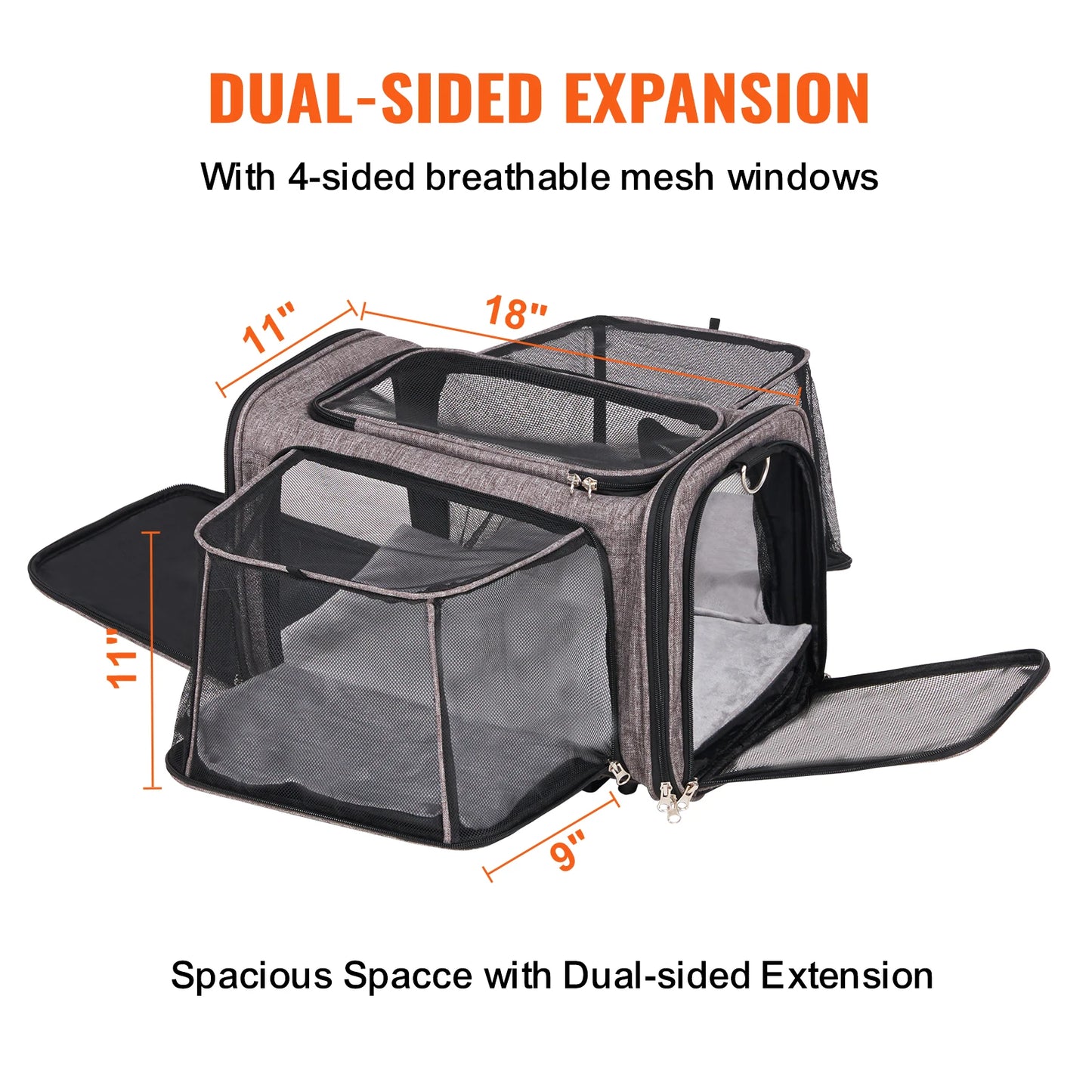 Pet Carrier Backpack With Telescopic Handle And Four Wheels