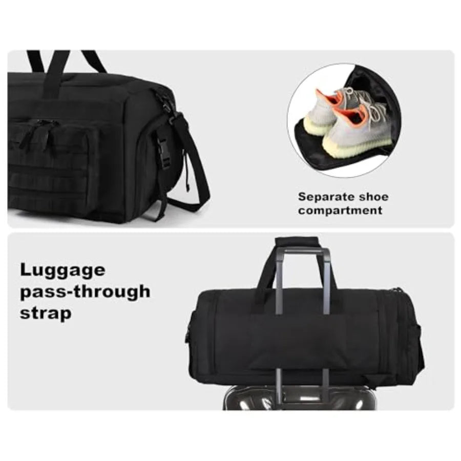 Tactical Duffle Bag Three In One Backpack With Shoe And Laptop Sleeve MOLLE