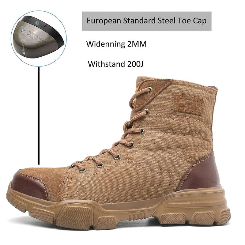 SUADEX Steel Toe Work Boots For Men Desert Safety Boots