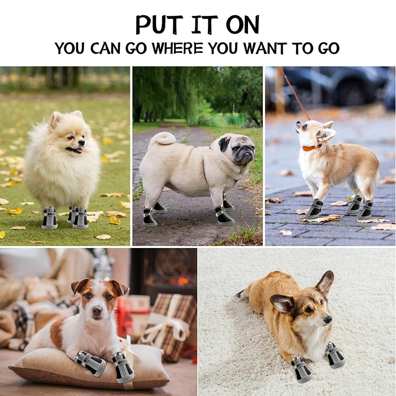 Breathable Dog Shoes Non Slip Plush Protection Paw Boots