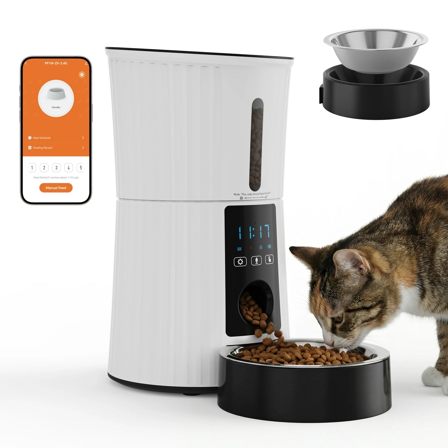 JHK Automatic Cat Feeder With WiFi App Control Dual Power