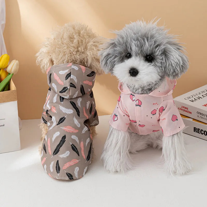 Dog Raincoat Summer Fashion Short Sleeve Waterproof Coat For Dogs
