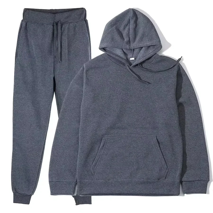 Winter Women Tracksuit Two Piece Set Oversized Hoodie Sweatpants