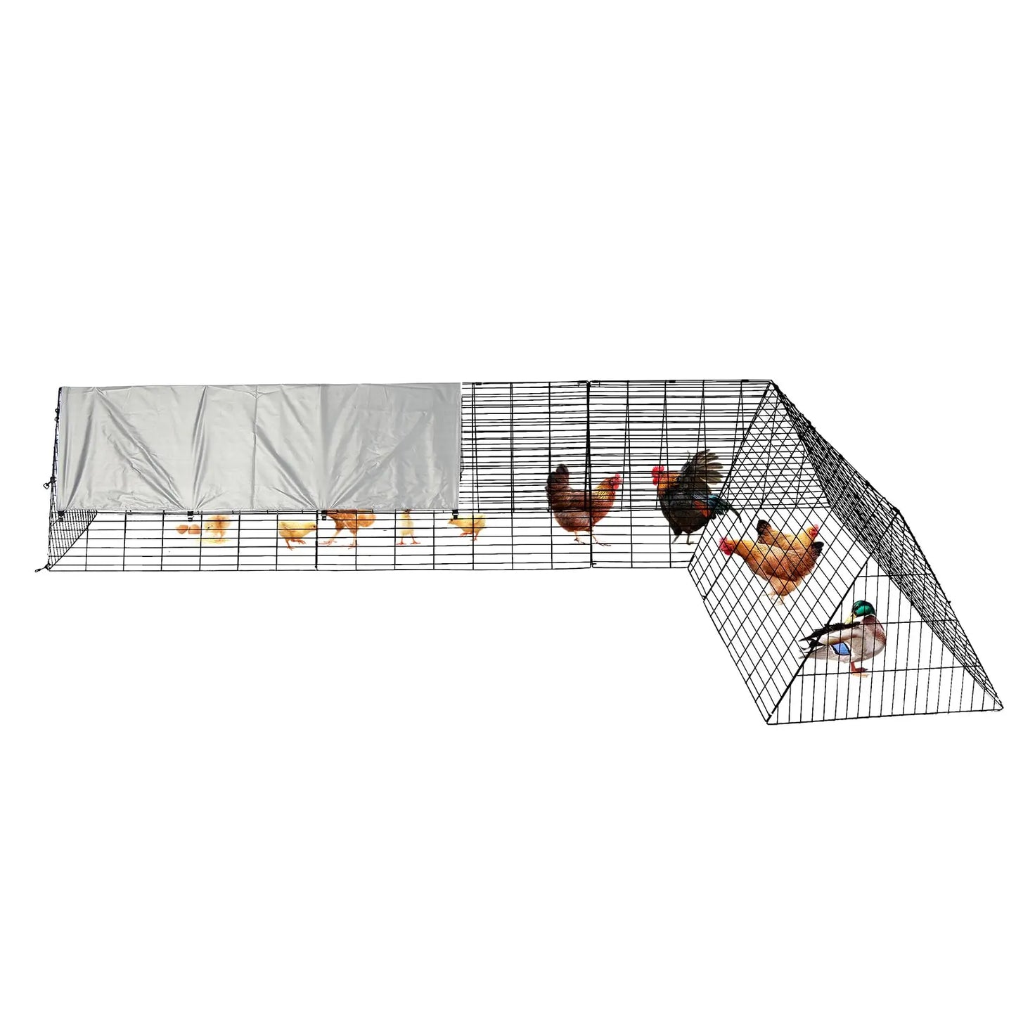 HiMISS Heavy Duty Chicken Run With Waterproof Cover For Yard