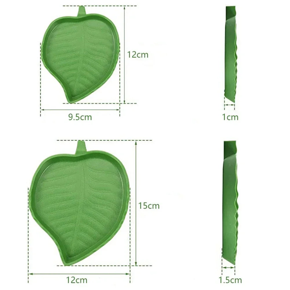 Leaf Shape Reptile Feeder Water Bowl For Turtle Lizard Hamster Pets