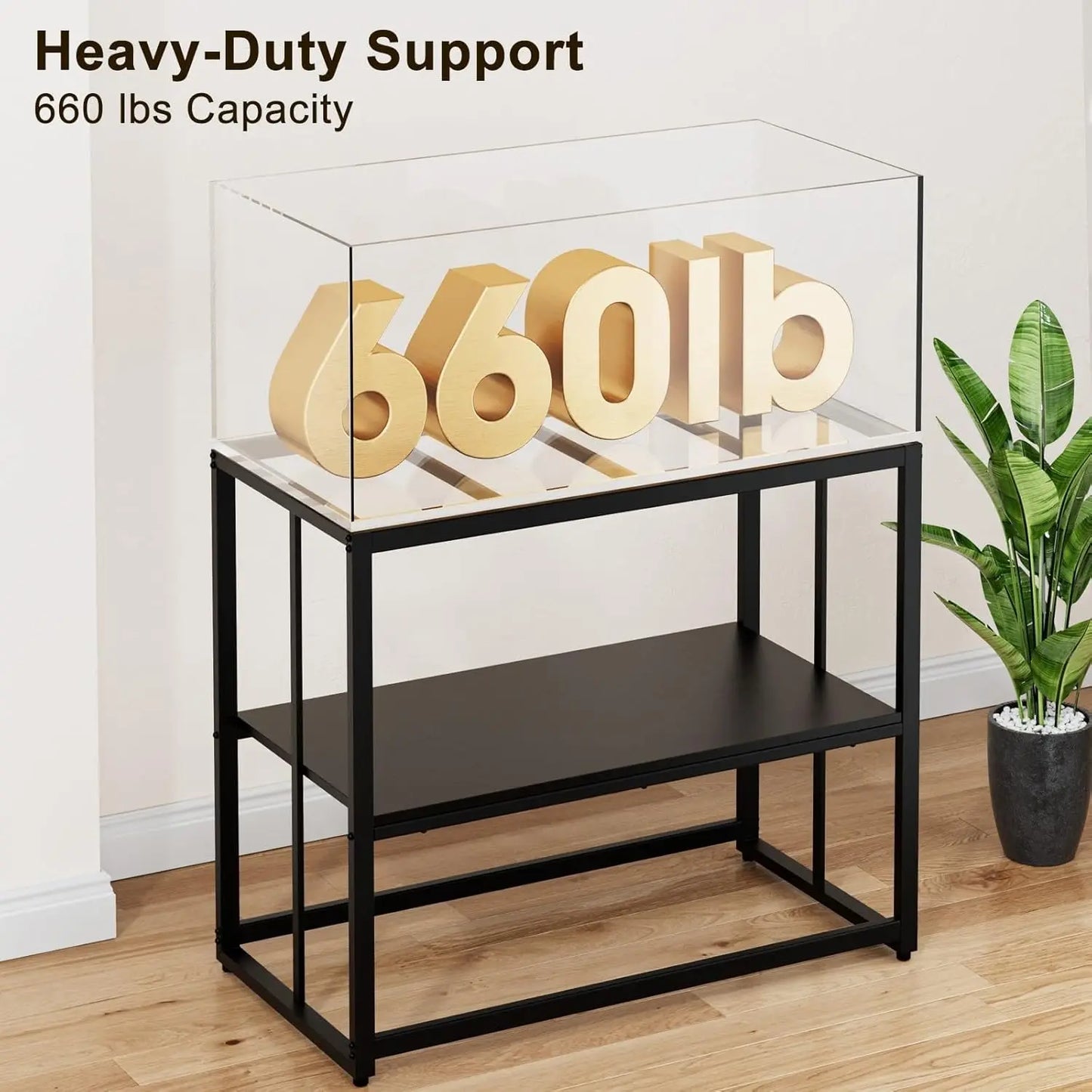 Durable Stainless Steel Aquarium Stand With Dual Layer Design