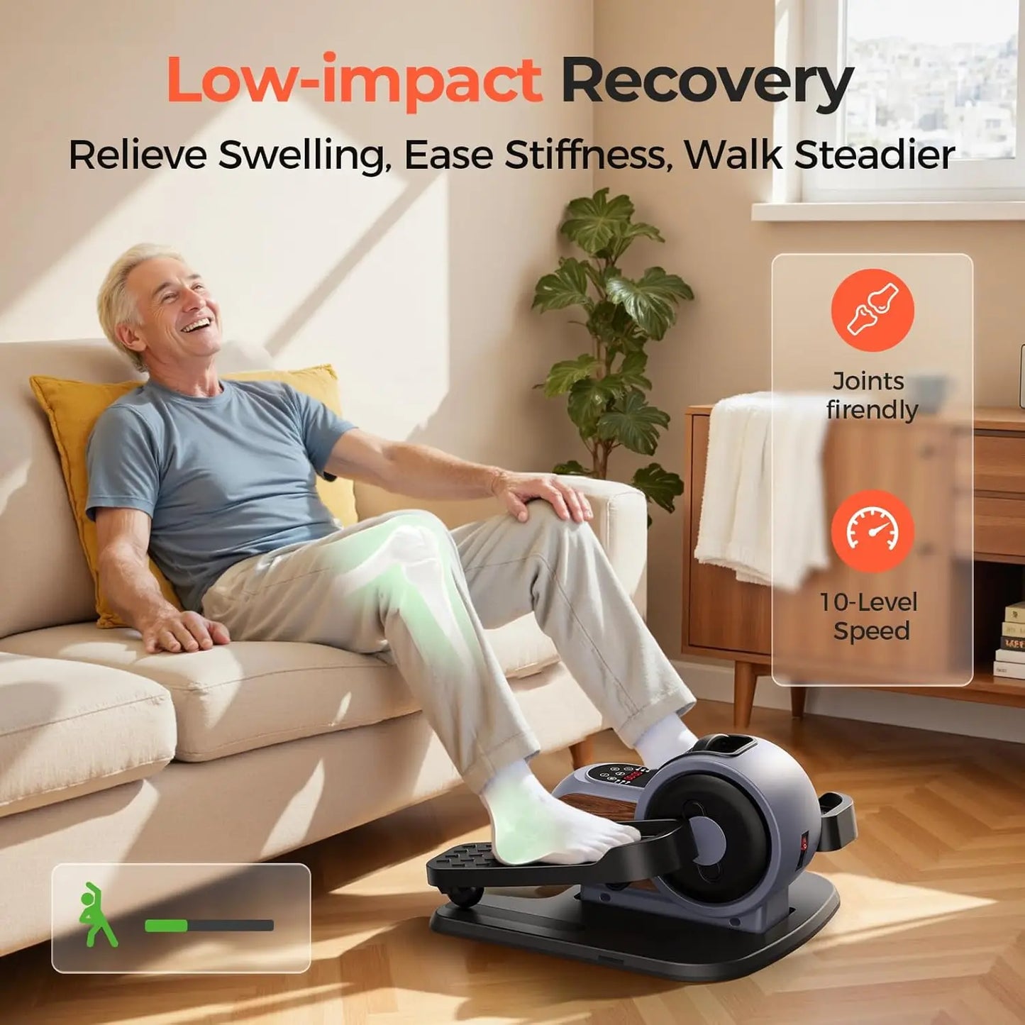 YOSUDA Under Desk Elliptical for Seniors with 10 Level Resistance