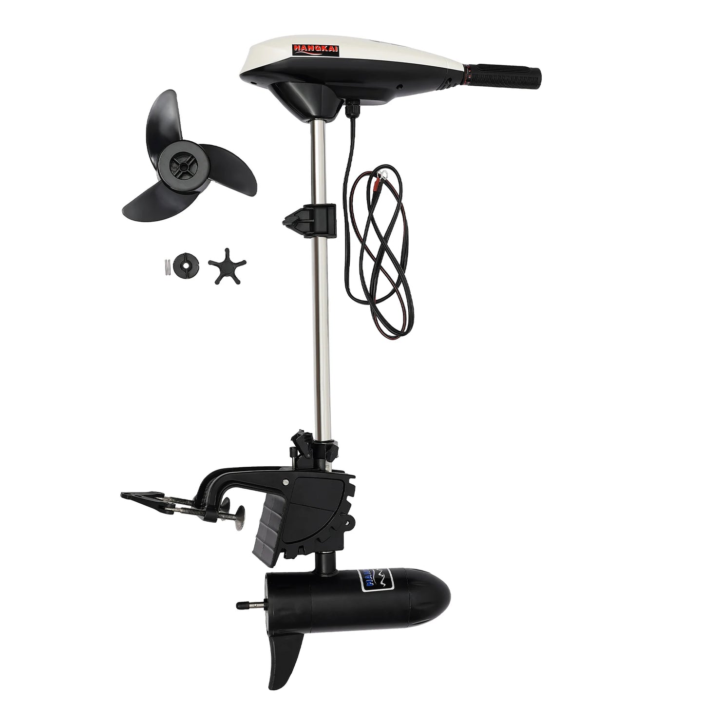 12V 66Lb Transom-Mounted Saltwater Electric Trolling Motor 3 Blade Prop