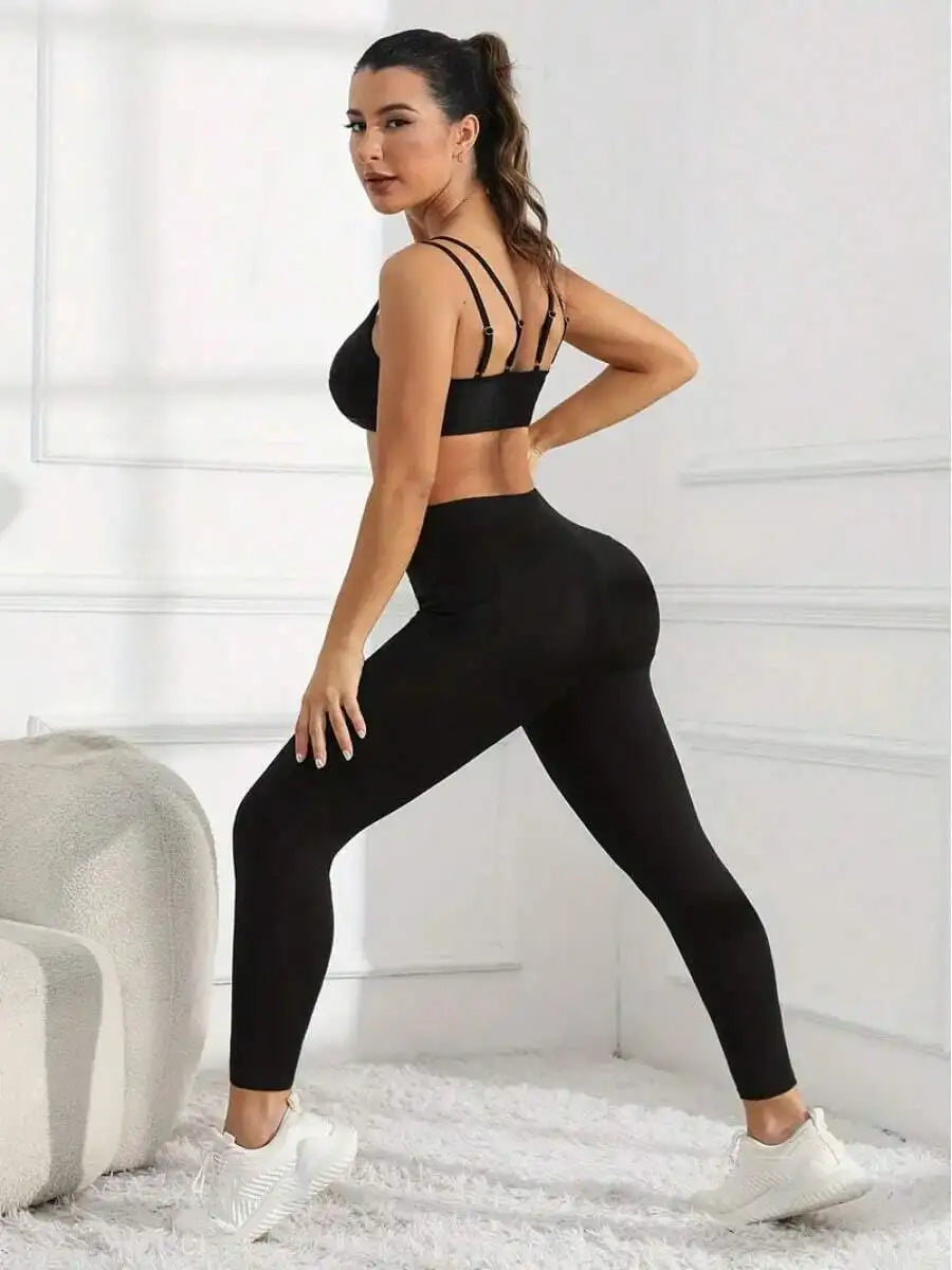 Women High Waist Yoga Leggings With Pockets Hip Lifting