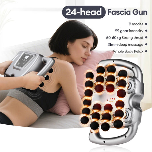 Foreverlily 24 Head Fascia Gun With 9 Modes Auto Massager