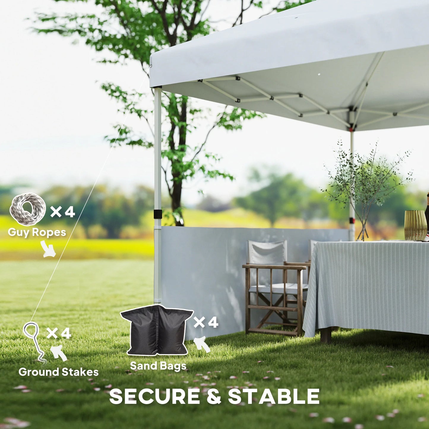 Pop Up Canopy Tent With Half Sidewalls, Easy Outdoor Setup
