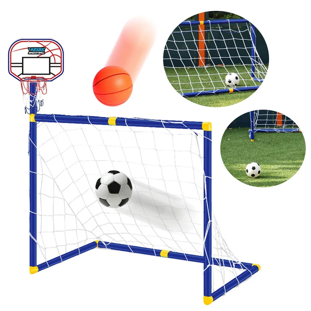 Kmoist 2in1 Sports Toys Basketball Stand Football Goal