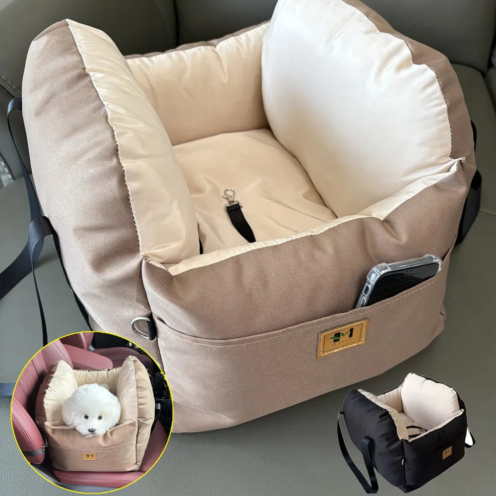 Dog Car Seat With Safety Belt Universal Pet Nest Cushion