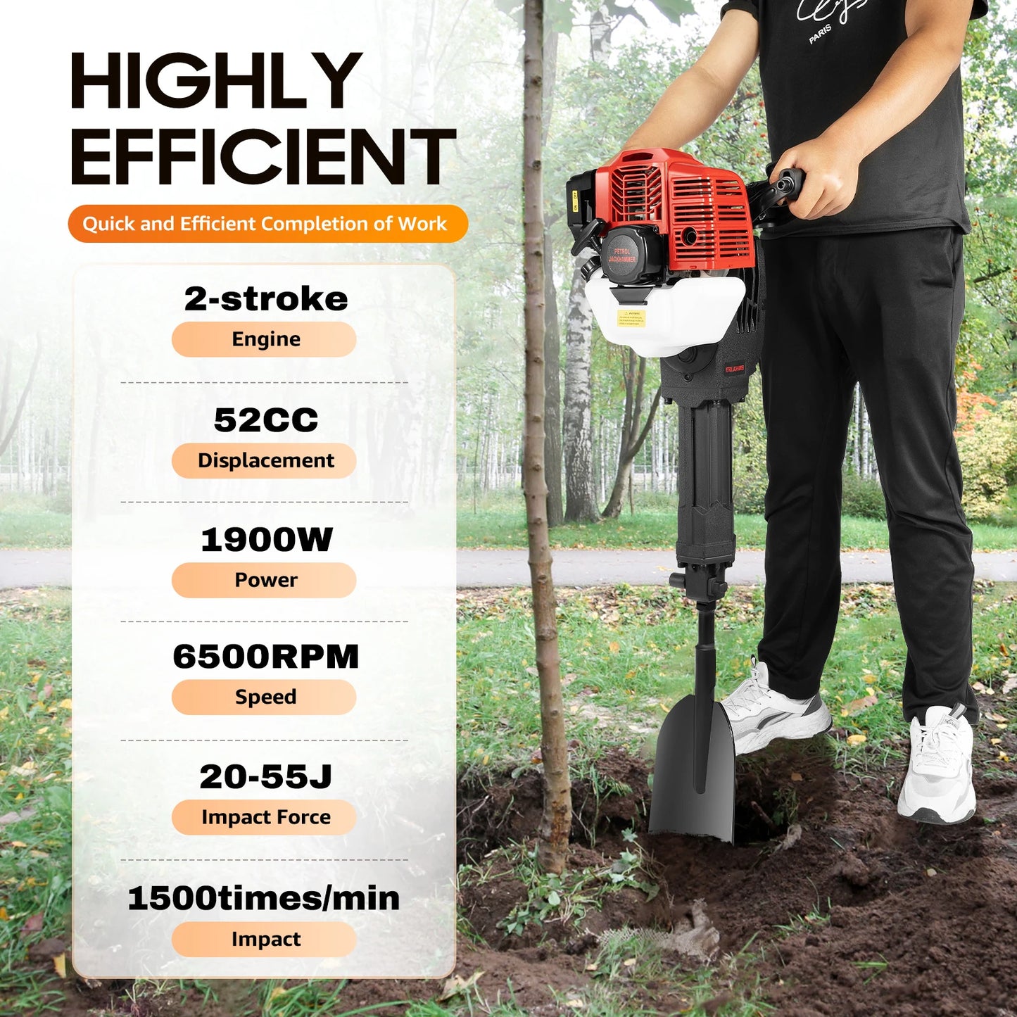 Bymaocar 1900W Garden Tree Digger Shovel Root Tool