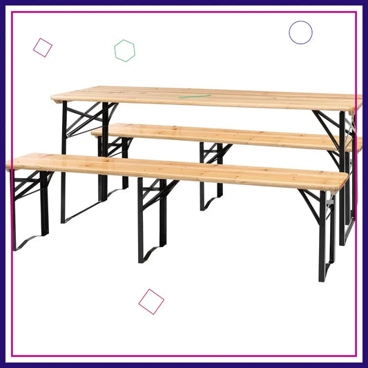 Folding Picnic Table With Benches Weather-Resistant For Outdoor Use