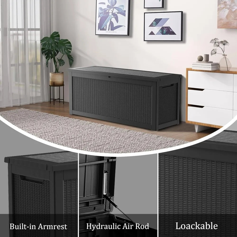 Lockable Resin Deck Box For Outdoor Storage