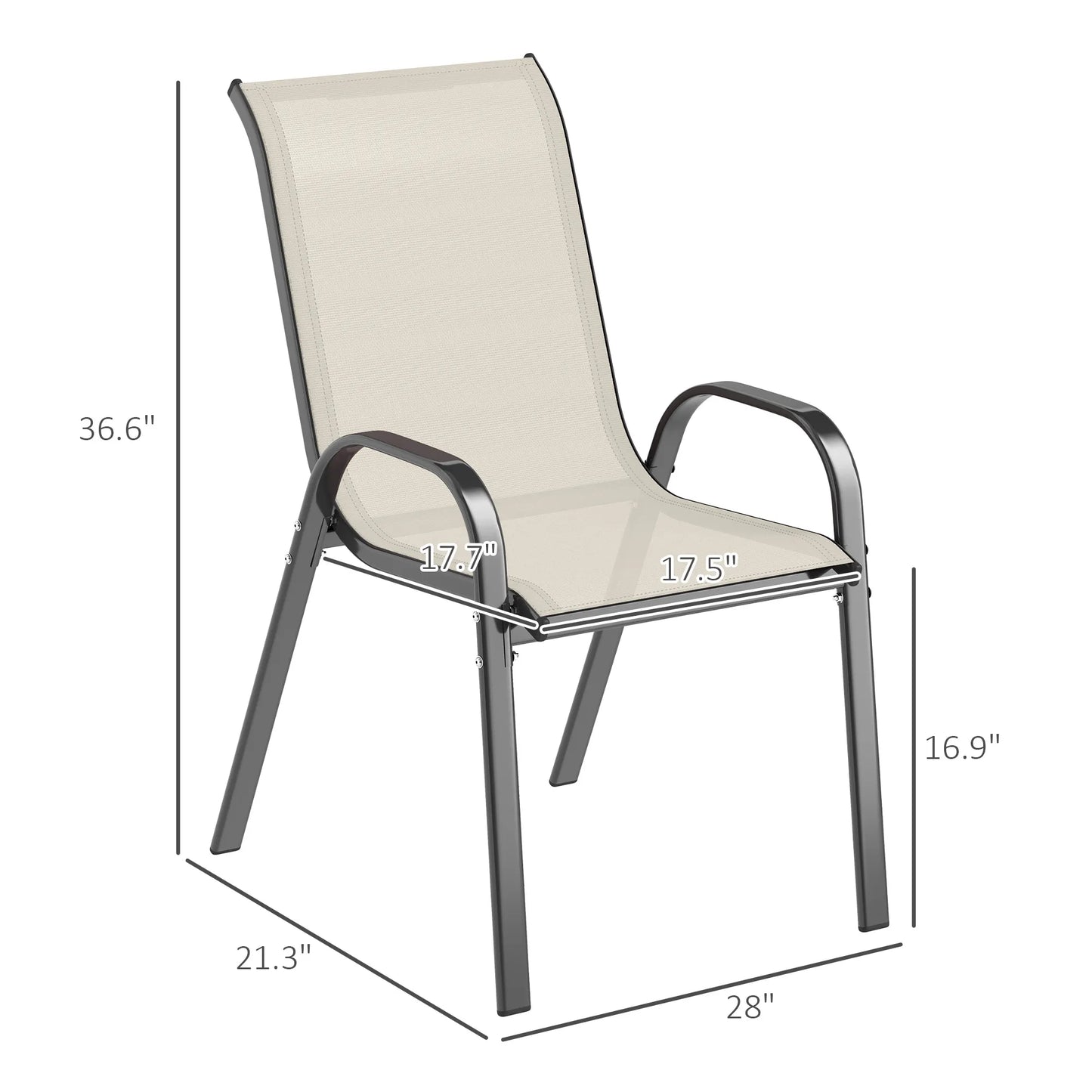 Stackable Outdoor Dining Chairs Set Of Four For Patio