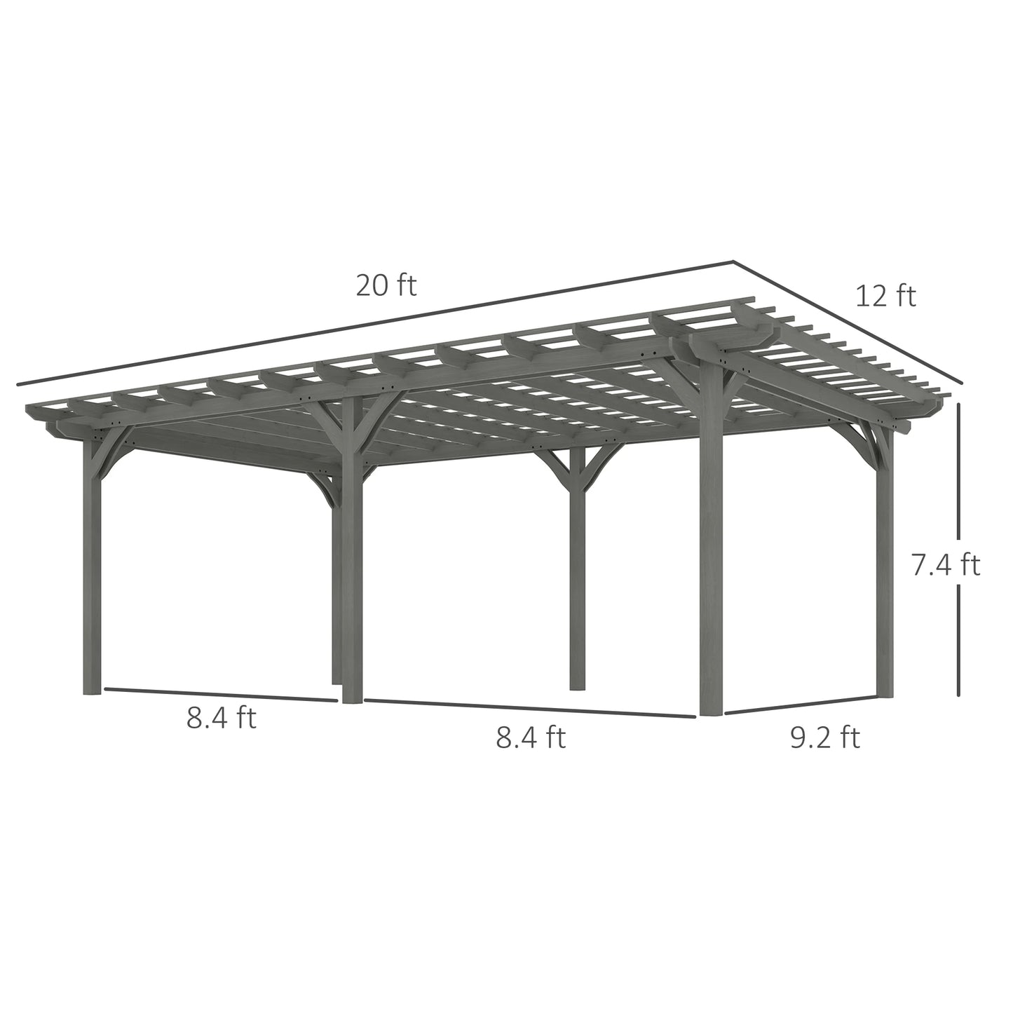 Wooden Outdoor Pergola Gazebo With Stable Structure