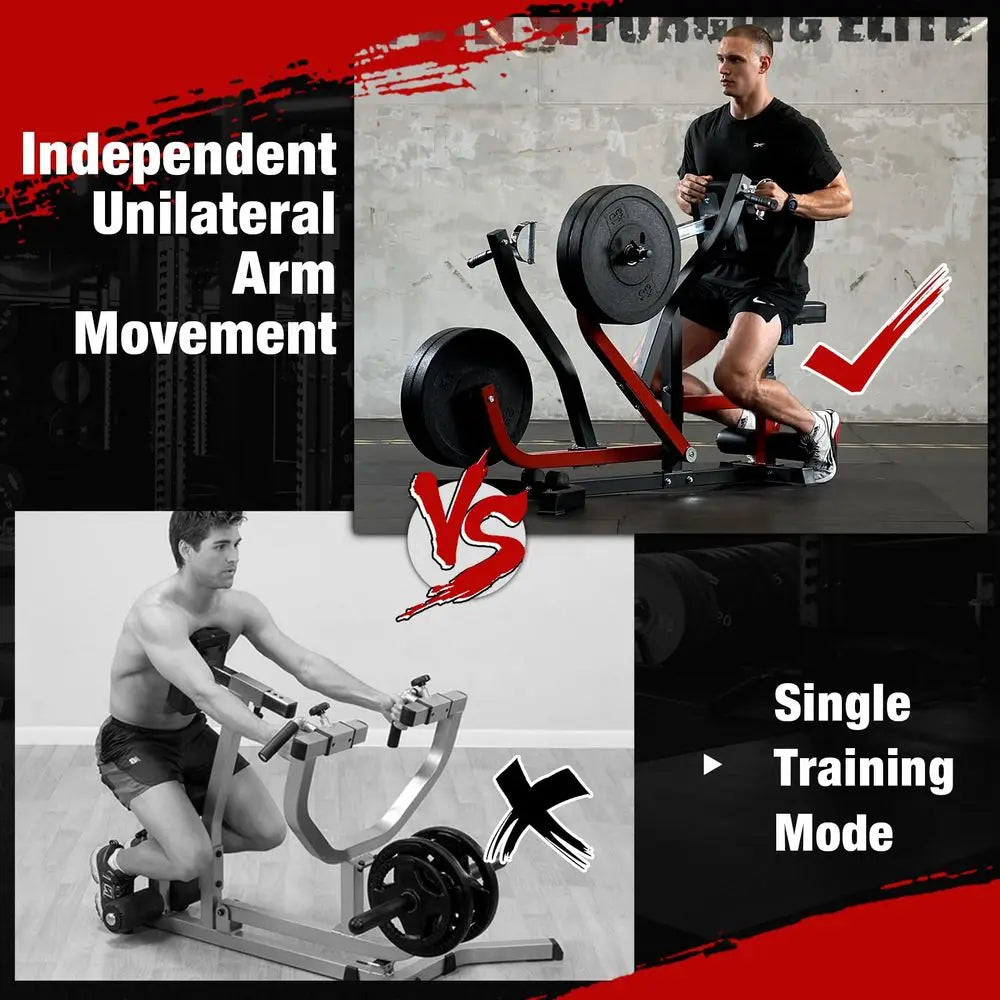 YTYIN Plate Loaded Lat Row Machine With Independent Arms And Multi Grip