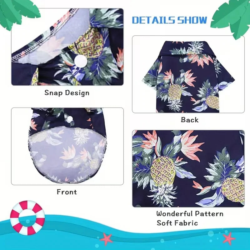 Hawaiian Style Pet Shirt For Dogs And Cats Beach Ready
