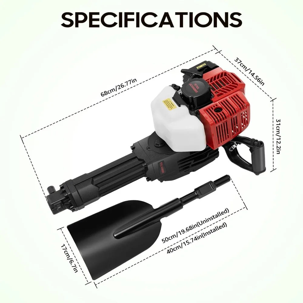 52cc Handheld Trencher Digger Gas Powered Garden Tool