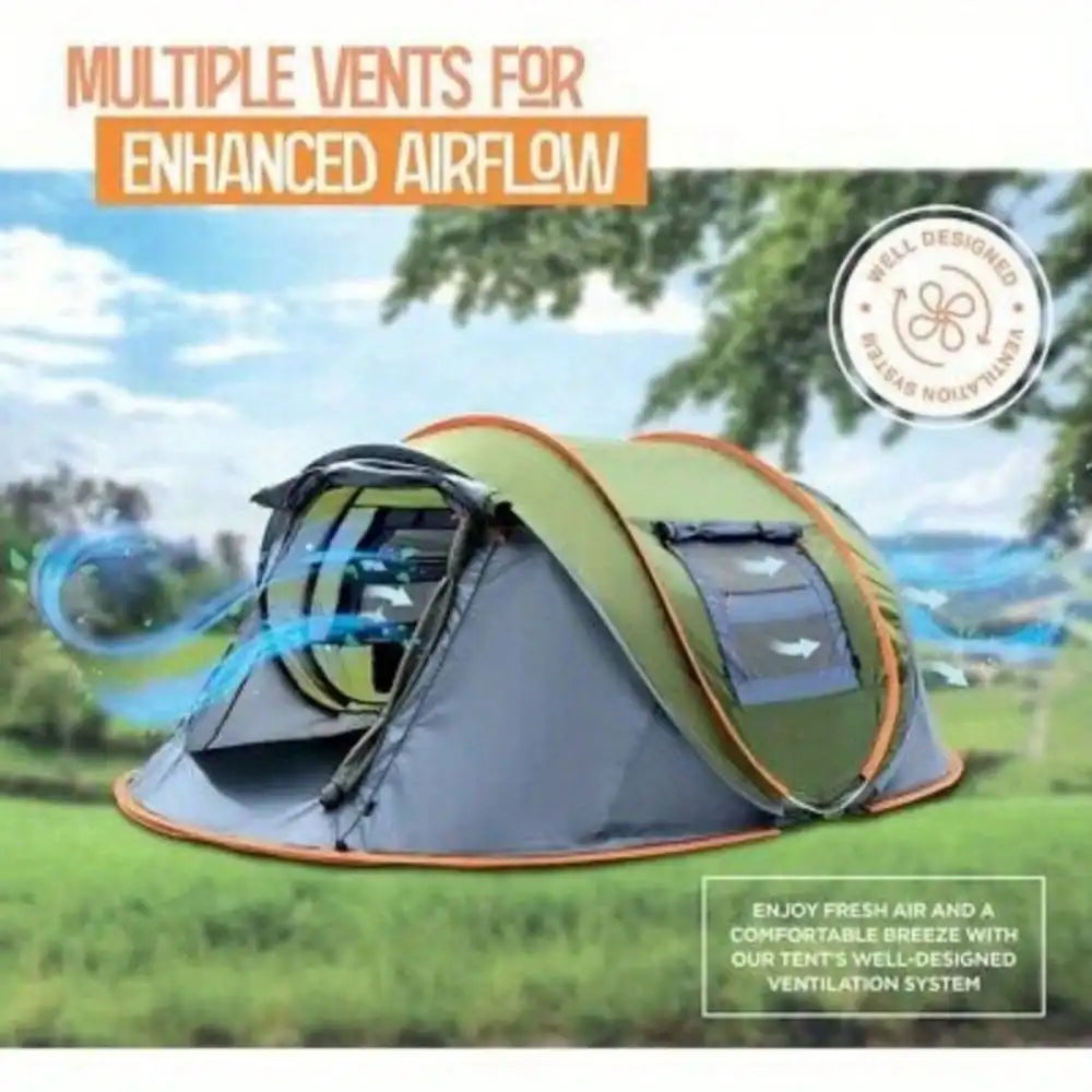 Camping Tent Four Person Easy Pop Up Waterproof Upf50