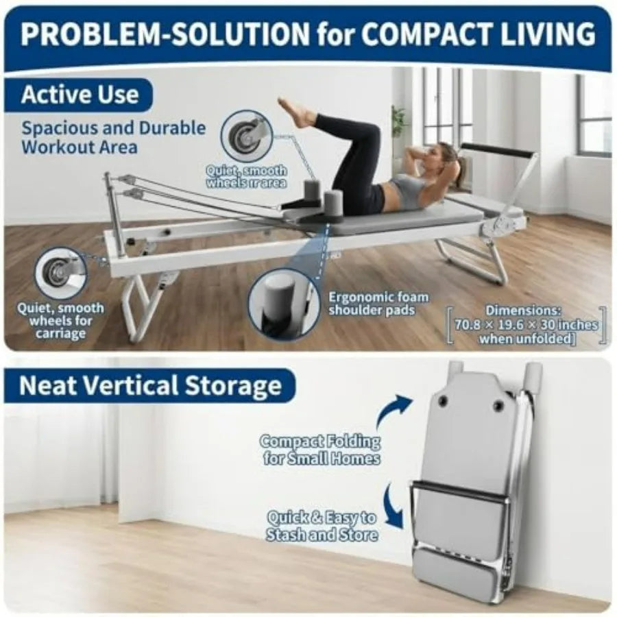 Pilates Bed Reformer With Shoulder Pads And Headrest