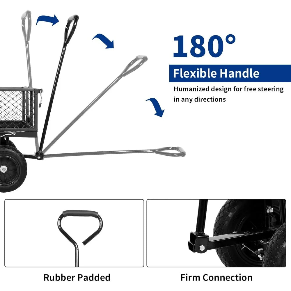 BILT HARD 400 Pounds Flat Free Tire Cart With Sides