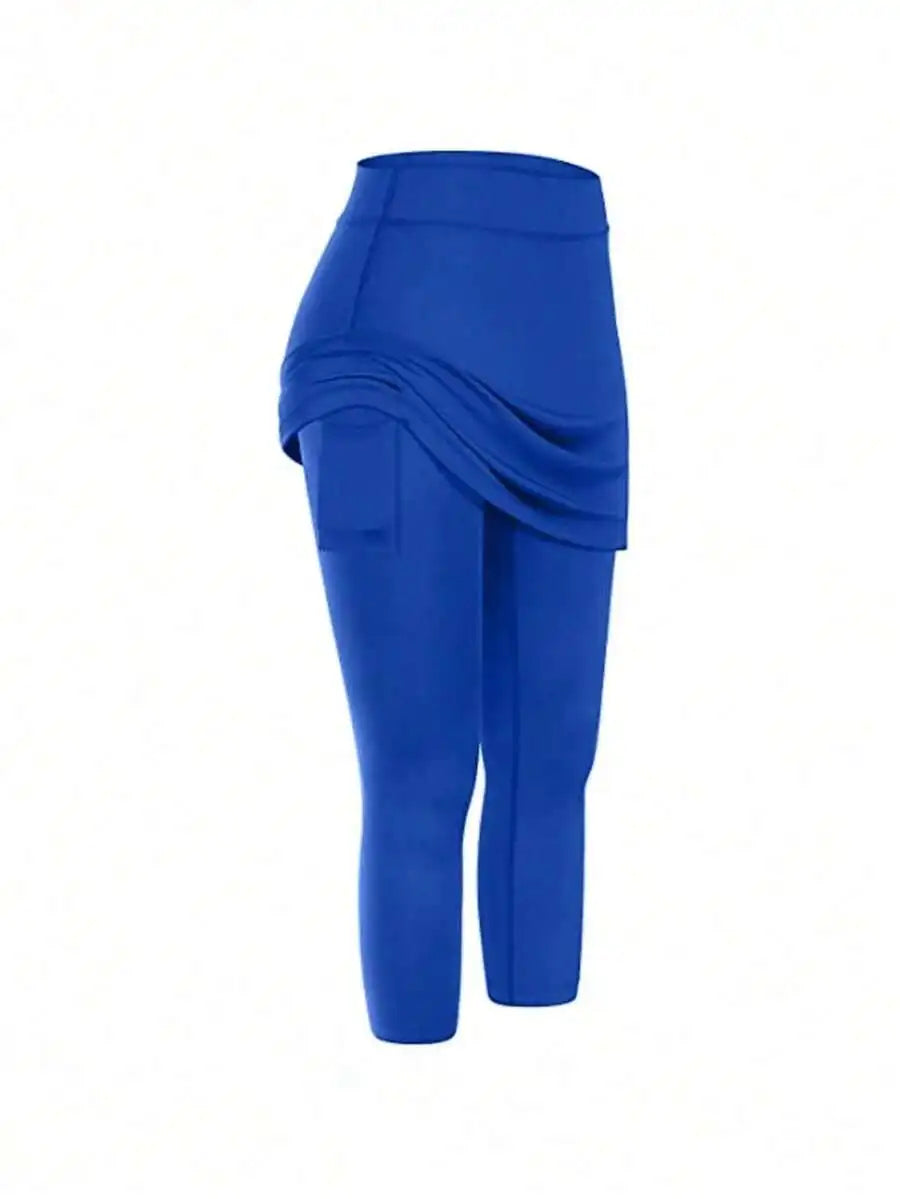 Women High Waist Yoga Leggings Capri Pants With Pockets