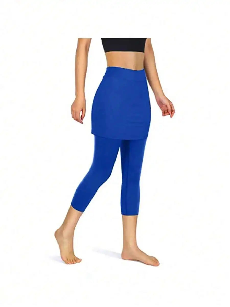 Women High Waist Yoga Leggings Capri Pants With Pockets