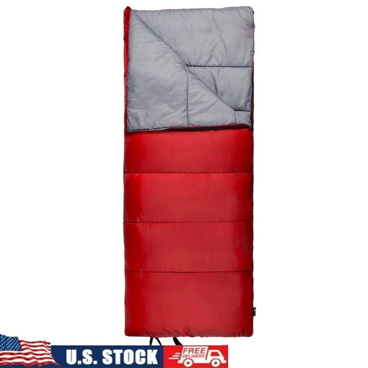 50F Warm Weather Sleeping Bag For Camping, Compact Insulated Polyester