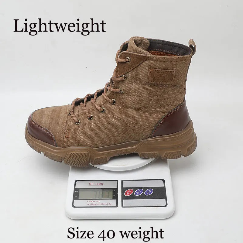 SUADEX Steel Toe Work Boots For Men Desert Safety Boots