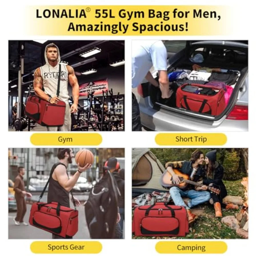 Nylon Gym Duffle Bag Heavy Duty With Multiple Pockets